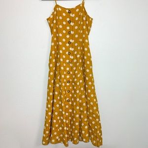 Mustard yellow polkadot dress